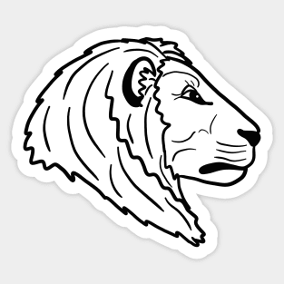 Lion face, line art Sticker